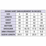 LC-ADSH025 Genuine Leather Hand Tooled Women 100% Cotton Denim Shirt Jacket Dress