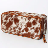 LC-ADBGA318 Genuine Hair-On Cowhide Rectangular Leather Jewelry Case Western Organizer