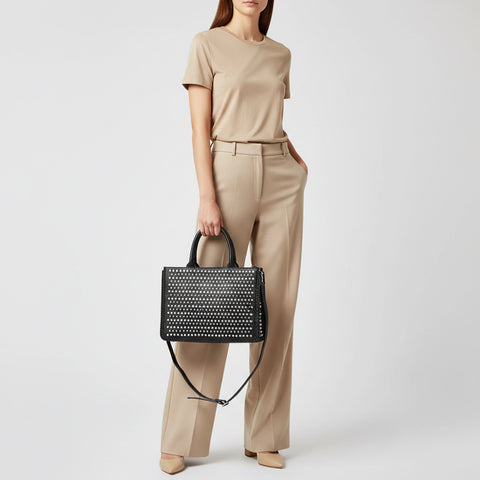 ADBGM792 American Darling Studded Leather Tote Bag with Hand-Braided Details