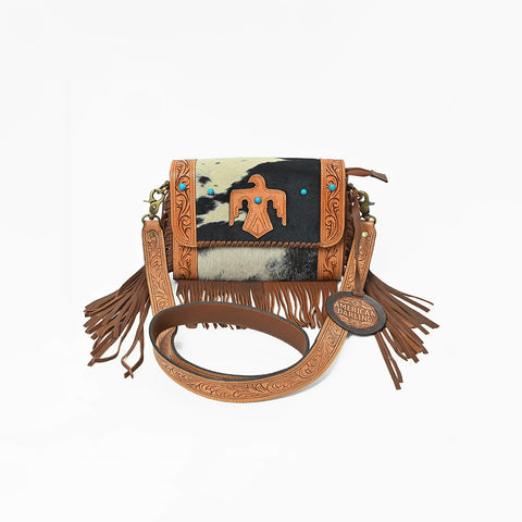 ADBGA1000 Crossbody Hair on Hand Tooled Genuine Leather Women Bag