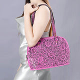 LC-ADBG1139B Tote Hand Tooled Genuine Western Leather Women Bag