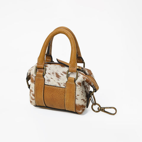 ADCHA132 American Darling Genuine Hair-On Mini Satchel Bag & Keychain Pouch