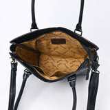 ADBG1473A Black Western Hand Tooled Leather Tote Bag for Women - Genuine Cowhide by American Darling