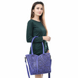 ADBG1473 Hand-Tooled Leather Tote Bag - Western Floral Dual Carry by American Darling