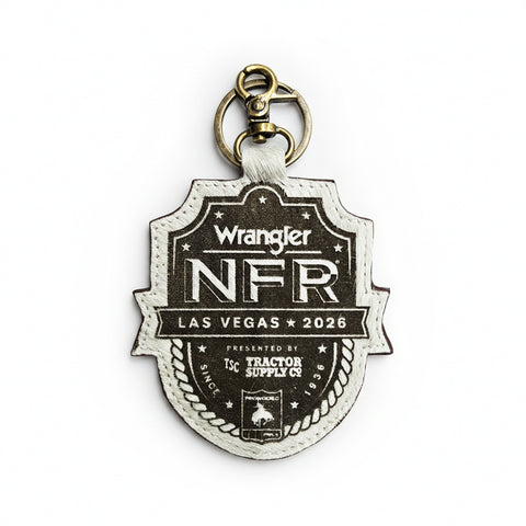 Official PRCA & NFR Licensed Collection-Genuine Hair-on Shield Keychain Bag Charm
