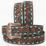 BER169-Hand Carved Western leather Belt