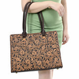 ADBGA583 Hand-Tooled Genuine Leather Western Tote Bag Structured Cowgirl Work & Travel Purse