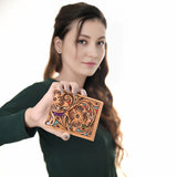 LC-ADBG1236I Hand-Tooled Leather Wallet - Western Floral Bifold Design