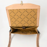 ADBG1437 Handtooled Leather Messenger Bag - Floral Carved Western Satchel