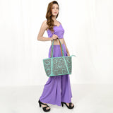 LC-ADBGZ792 Tote Hand Tooled Genuine Western Leather Women Bag