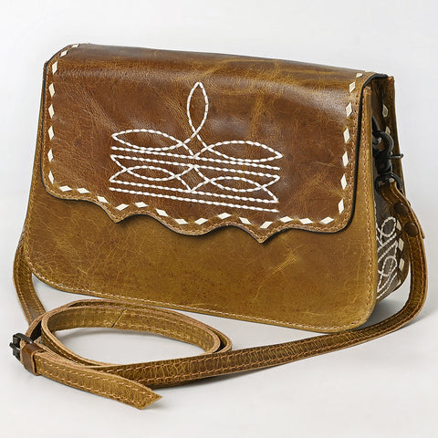 ADBG1692 American Darling Small Leather Crossbody | Western Boot Stitched