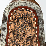 ADBG1543 Hand-Painted Floral Leather & Cowhide Sling Backpack - Western Crossbody Bag