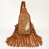 ADBG1425 Hand tooled Leather Sling Bag - Floral Western Design