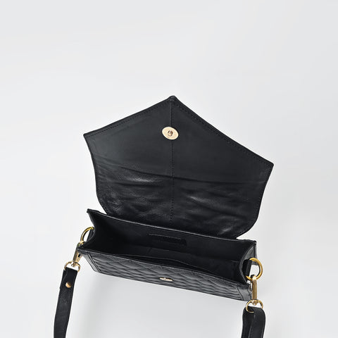 NMBGM191 Never Mind Quilted Leather Envelope Crossbody Bag