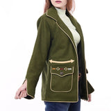 ADJKT069 Women Woolen Fabric Shirt Jacket Dress