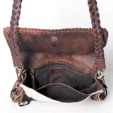 ADBGM272 Cowhide Western Fringe Wallet - Braided Strap with Turquoise Concho