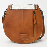 ADBG1315 Western Cowhide Saddle Bag - Tooled Leather Crossbody Purse