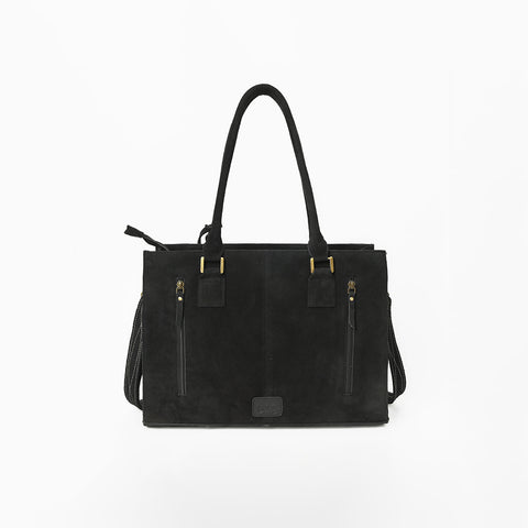 ADBG1553 American Darling Western Genuine Suede Leather Tote Bag with Buck Stitching | Handcrafted Everyday Tote