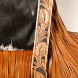 ADBG1299 Turquoise Hair-On Cowhide Leather Western Messenger Bag - American Darling June Edition