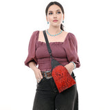 ADBG1544 Cowhide and Embossed Leather Sling Bag - Western Crossbody Backpack