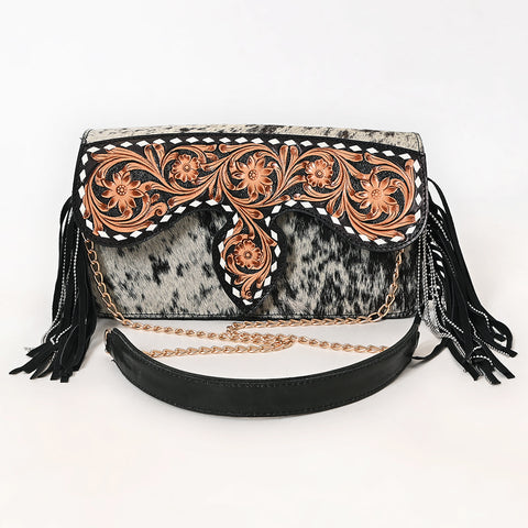 ADBGA876 American Darling Hand Tooled Hair-On Cowhide Western Cross body Bag