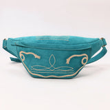 ADBGA668 Western Suede Belt Bag with Rope Embroidery-Rodeo Waist Pack
