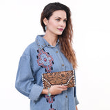KBG154 WALLET Harness Skirting Leather with Hand Carving Ladies Bag H4.5XW9   KBG154