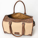 ADBG1765 Hand-Tooled Western Leather Duffel Bag Floral Cowhide Travel Satchel by American Darling