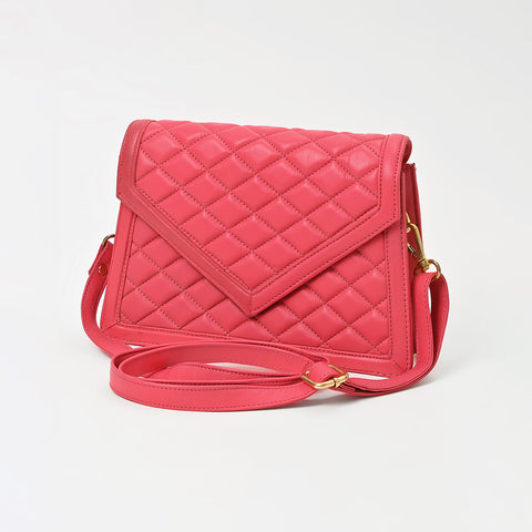 NMBGM191 Never Mind Quilted Leather Envelope Crossbody Bag