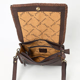ADBGA614 Tooled Leather Western Crossbody Bag-Floral Handcrafted Shoulder Purse
