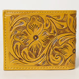 LC-ADBG1236I Hand-Tooled Leather Wallet - Western Floral Bifold Design