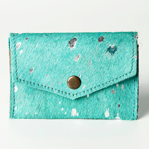 LC-ADBGZ141 Hair-On Cowhide Coin Purse - Western Leather Mini Wallet
