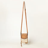 LC-ADBG822 Hair-On Cowhide Crossbody Phone Bag with Silver Speckles