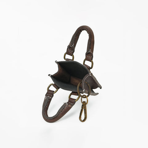 ADCHA119 Genuine Leather Hair On Hide Western Mini Tote Purse Keychain Bag Charm