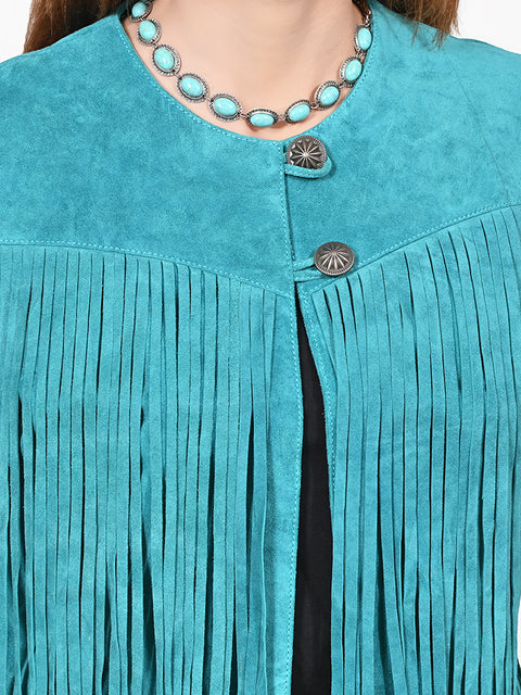 ADJKT065 American Darling Western Leather Fringe Boho Vest