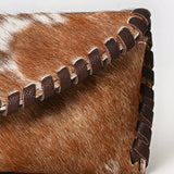 ADBG1775 Hair-On Cowhide Leather Sunglass Case Western Braided Genuine Leather Pouch