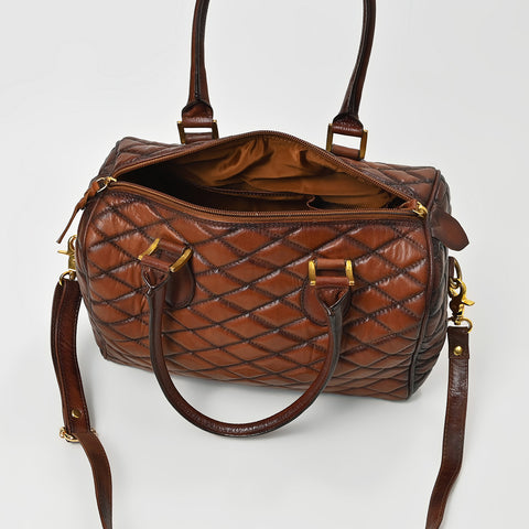 ADBGM936 American Darling Quilted Genuine Leather Speedy Satchel