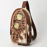 ADBGA592 Hand-Tooled Cowhide Sling Bag-Western Genuine Leather Crossbody for Women
