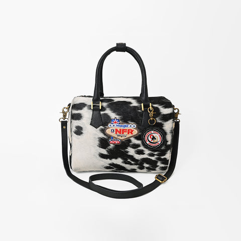 Official PRCA & NFR Licensed Collection-Hair-On Cowhide Leather Western Speedy Bag
