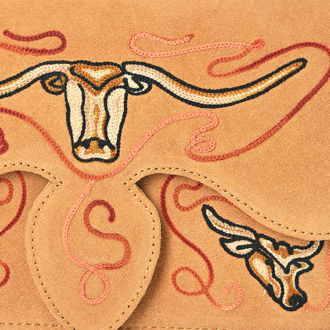 ADBGA944 American Darling Western Embroidered Genuine Suede Cross body Bag