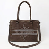 ADBG1553 Suede Western Tote with White Stitching & Shoulder Strap
