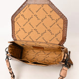 ADBG1581 Hand-Tooled Leather Envelope Clutch - Western Crossbody with Braided Strap & Fringe