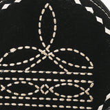 ADBGA689 Round Western Wristlet Bag with Rope Stitch Embroidery