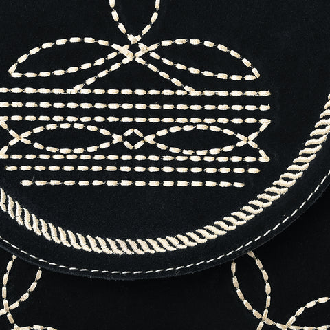 American Darling Boot Stitched Suede Genuine Leather Cross body Bag
