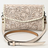 ADBG1133 Hand-Tooled Western Leather Crossbody Wallet-Genuine Cowhide Bag by American Darling