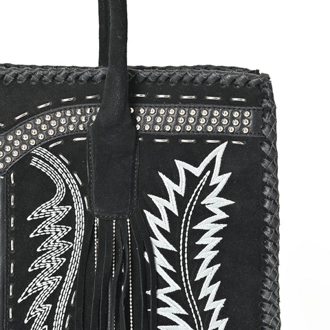 ADBGA819 American Darling Handcrafted Suede Tote Bag with Boot Stitched Embroidery
