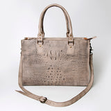 LC-ADBG235 Genuine Crocodile Leather Tote Bag with Hand-Stitched Details & Adjustable Strap