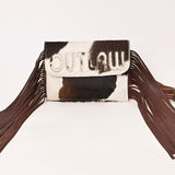 ADBG1283 Cowhide Crossbody Bag with Brown Fringe and Leather Strap