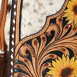 ADBGA592 Hand-Tooled Cowhide Sling Bag-Western Genuine Leather Crossbody for Women
