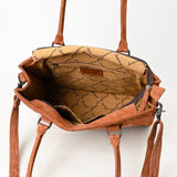 ADBG1553 Suede Western Tote with White Stitching & Shoulder Strap